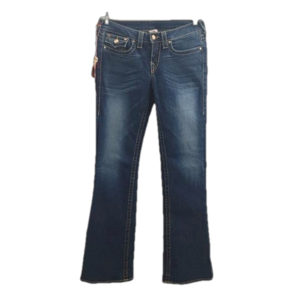 NWT True Religion Disco Gold Becky Big T Jeans